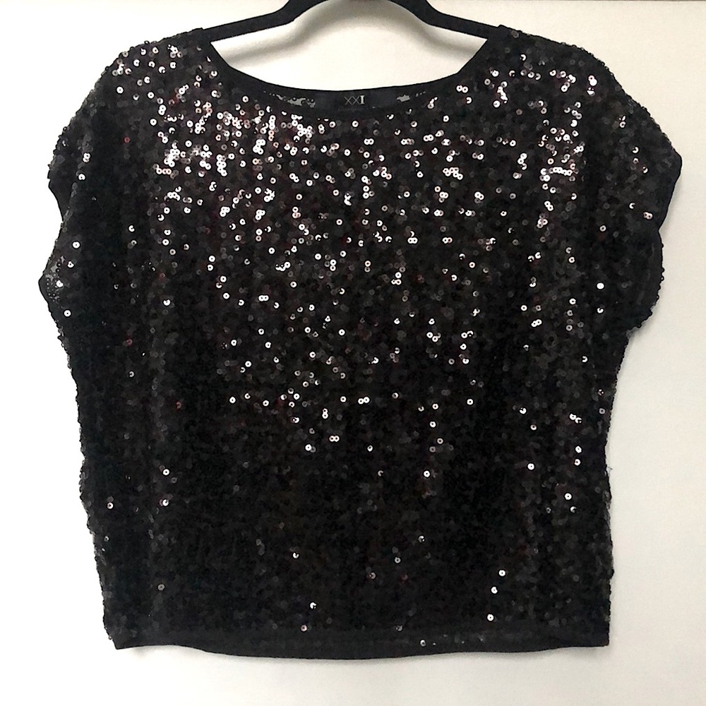 Forever 21 Black Sequins Top